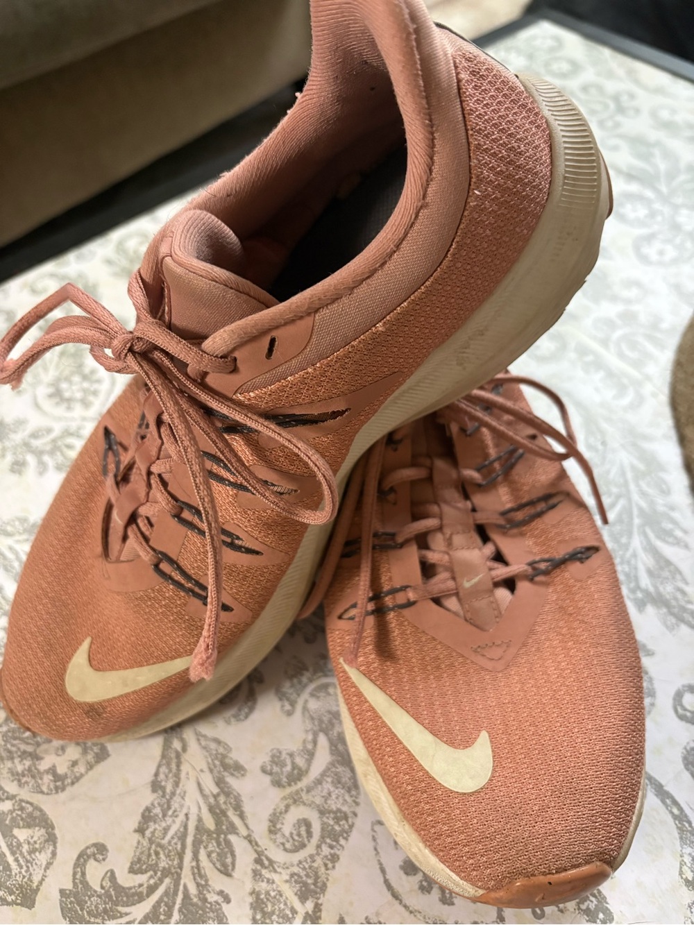 Nike Women’s Athletic Shoes in Dusty Pink and Cream